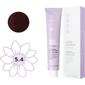 Milk Shake Milk Shake, Creative, SLS/SLES-Free, Permanent Hair Dye, 5.45C Copper Light Brown, 100 ml For Women