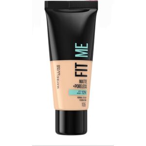 Maybelline  Maybelline, Fit Me Matte + Poreless, Liquid Foundation, 105, Natural Ivory, 30 ml For Women