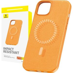 Baseus Magnetyczne Etui na telefon iPhone 15 Baseus Fauxther Series (Pomarańczowe)