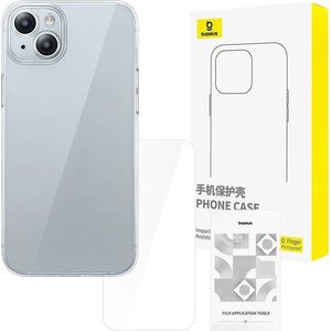 Baseus Przeźroczyste etui Baseus iPhone 15 + szkło hartowane