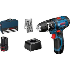 Wiertarka Bosch Bosch Cordless Impact Drill GSB 12V-15 Professional, 12 Volt (blue/black, 2x Li-Ion battery 2.0Ah, 25 bits)