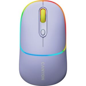 Mysz Canyon CANYON MW-22, 2 in 1 Wireless optical mouse with 4 buttons,Silent switch for right/left keys,DPI 800/1200/1600, 2 mode(BT/ 2.4GHz), 650mAh Li-poly battery,RGB backlight,Mountain lavender, cable length 0.8m, 110*62*34.2mm, 0.085kg
