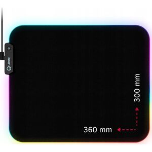 Podkładka Lorgar Lorgar Steller 913, Gaming mouse pad, High-speed surface, anti-slip rubber base, RGB backlight, USB connection, Lorgar WP Gameware support, size: 360mm x 300mm x 3mm, weight 0.250kg