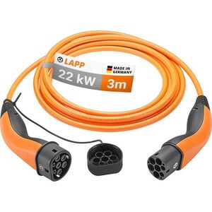 Kabel do ładowania samochodów LAPP Typu 2, do 22 kW, 3 m, pomarańczowy (5555934040)
