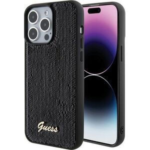 Guess Guess GUHCP15XPSFDGSK iPhone 15 Pro Max 6.7" czarny/black hardcase Sequin Script Metal