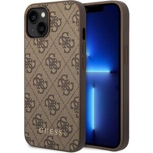 Guess Guess GUHCP15MG4GFBR iPhone 15 Plus 6.7" brązowy/brown hard case 4G Metal Gold Logo