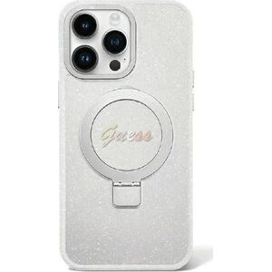 Guess Guess GUHMP15MHRSGSD iPhone 15 Plus 6.7" przezroczysty/transparent hardcase Ring Stand Script Glitter MagSafe