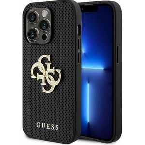 Guess Guess GUHCP15XPSP4LGK iPhone 15 Pro Max 6.7" czarny/black hardcase Leather Perforated 4G Glitter Logo