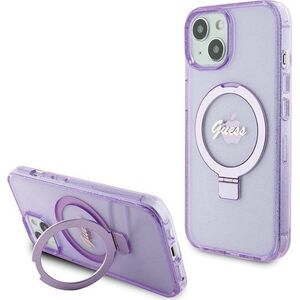 Guess Guess GUHMP15MHRSGSU iPhone 15 Plus 6.7" fioletowy/purple hardcase Ring Stand Script Glitter MagSafe