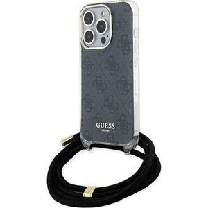 Guess Guess GUHCP15XHC4SEK iPhone 15 Pro Max 6.7" czarny/black hardcase Crossbody Cord 4G Print