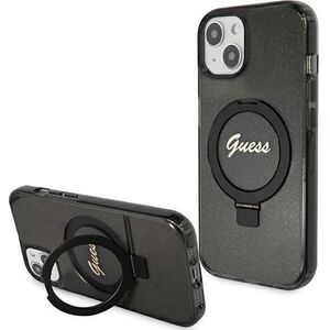 Guess Guess GUHMP14SHRSGSK iPhone 14 / 15 / 13 6.1" czarny/black hardcase Ring Stand Script Glitter MagSafe