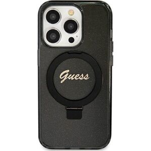 Guess Guess GUHMN61HRSGSK iPhone 11 / Xr 6.1" czarny/black hardcase Ring Stand Script Glitter MagSafe
