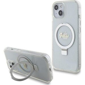 Guess Guess GUHMP15SHRSGSD iPhone 15 / 14 / 13 6.1" przezroczysty/transparent hardcase Ring Stand Script Glitter MagSafe
