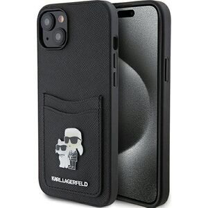 Karl Lagerfeld Karl Lagerfeld KLHCP15SSAPKCNPK iPhone 15 6.1" czarny/black hardcase Saffiano Cardslot Karl&Choupette Metal Pin
