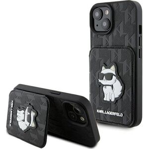 Karl Lagerfeld Karl Lagerfeld KLHCP15SSAKCNSCK iPhone 15 6.1" czarny/black hardcase Saffiano Cardslots and Stand Monogram Choupette