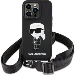 Karl Lagerfeld Karl Lagerfeld KLHCP15SSCBSKNK iPhone 15 6.1" hardcase czarny/black Crossbody Silicone Ikonik