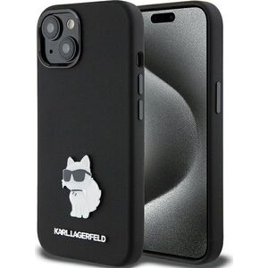 Karl Lagerfeld Karl Lagerfeld KLHCP15MSMHCNPK iPhone 15 Plus 6.7" czarny/black Silicone Choupette Metal Pin
