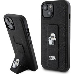 Karl Lagerfeld Karl Lagerfeld KLHCP15SGSAKCPK iPhone 15 6.1" czarny/black hardcase Gripstand Saffiano Karl&Choupette Pins