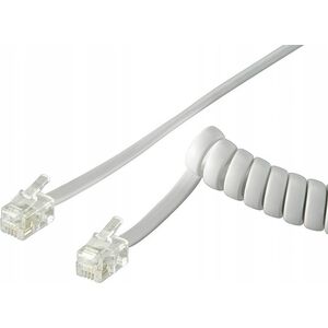 PremiumCord PremiumCord Kabel telefonní sluchátkový kroucený 4 žíly 4m - bílý