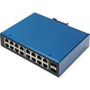 Switch Digitus Digitus 16-portowy przełącznik sieciowy Gigabit Ethernet, przemysłowy, niezarządzany, 2 łącza SFP