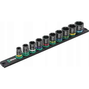 Wera Wera 9607 Nut magnetic strip B Impaktor 1 socket wrench set 3/8 (black/green, 10 pieces, for impact wrenches)