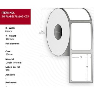 Capture Ship-label 76 x 102mm, Core