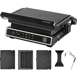 Grill elektryczny Concept Grill ellektryczny z termosondą i płytą do gofrów GE3550