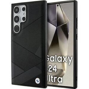 BMW BMW Signature Leather Crossing Lines Pattern - Etui Samsung Galaxy S24 Ultra (czarny)