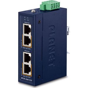 Planet PLANET Industrial 2-port 10/100/1000T Gigabit Ethernet (10/100/1000) Obsługa PoE Niebieski