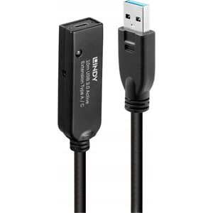 Kabel USB Lindy USB-A - USB-C 10 m Czarny (43376)