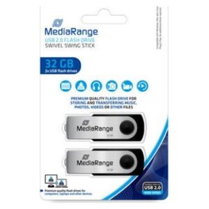 Pendrive MediaRange MediaRange MR911-2 pamięć USB 32 GB USB Typu-A 2.0 Czarny, Srebrny