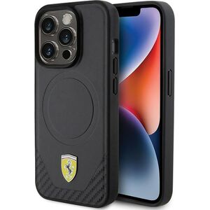 Ferrari Ferrari FEHMP15LPTEK iPhone 15 Pro 6.1" czarny/black hardcase Carbon Metal Logo MagSafe