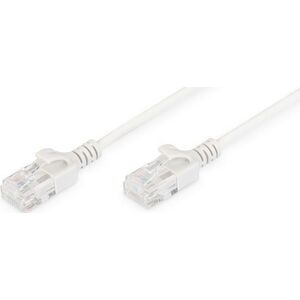 Digitus CAT 6 U-UTP  Slim patch cord | Patch cord | Transparent red coloured connector for easy identification of Category 6 (250 MHz). Inner conductors: Copper (Cu) | Grey | 2 m | Modular RJ45 (8/8) plug