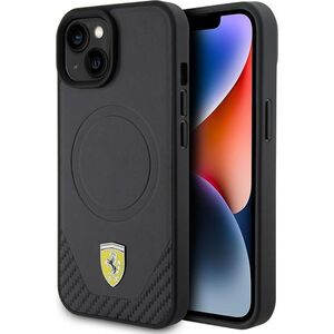 Ferrari Ferrari FEHMP15SPTEK iPhone 15 / 14 / 13 6.1" czarny/black hardcase Carbon Metal Logo MagSafe