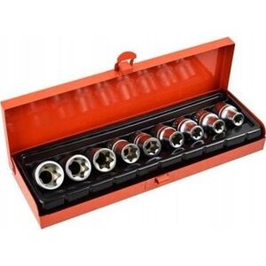 Geko 9el.kpl.nasadek torx E10-24,1/2"GEKO,walizka(20)