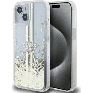 Guess Guess GUHCP15MLFCSEGT iPhone 15 Plus / 14 Plus 6.7" transparent hardcase Liquid Glitter Gold Stripes