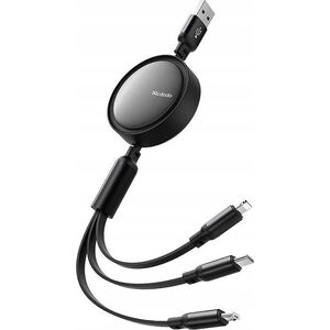 Kabel USB Mcdodo USB-A - USB-C + microUSB + Lightning 1.2 m Czarny (CA-7256)