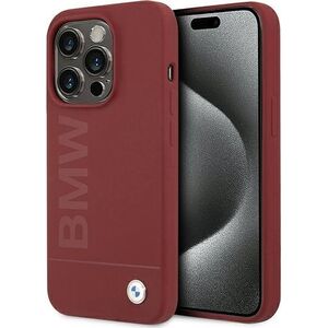 BMW BMW BMHMP15LSLBLRE iPhone 15 Pro 6.1" czerwony/red hardcase Silicone Big Logo MagSafe