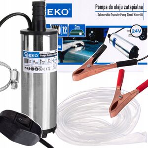 Geko Pompa do oleju zatapialna 24V 52mm z przewodem 3m (40)