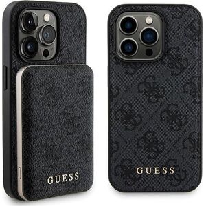 Guess Guess Bundle Pack MagSafe 4G Metal Gold Logo - Zestaw etui + Power Bank 5000mAh MagSafe iPhone 13 Pro (czarny)