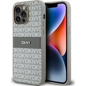 DKNY DKNY DKHCP14LPRTHSLE iPhone 14 Pro 6.1" beżowy/beige hardcase Leather Mono Stripe & Metal Logo