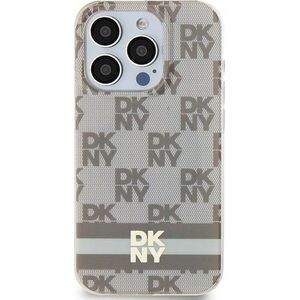 DKNY DKNY DKHMN61HCPTSE iPhone 11 / Xr 6.1" beżowy/beige hardcase IML Checkered Mono Pattern & Printed Stripes MagSafe
