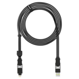 Kabel USB Rolling Square USB-A + USB-C - USB-C 3 m Czarny (RS-XLL01R)