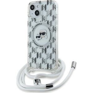 Karl Lagerfeld Karl Lagerfeld KLHMP15SHCKCKLCT iPhone 15 / 14 / 13 6.1" transparent hardcase IML Crossbody Monogram Karl & Choupette Head MagSafe