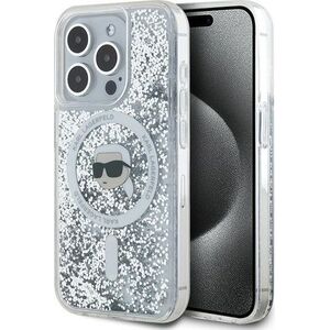 Karl Lagerfeld Karl Lagerfeld KLHMP15LLGKISGH iPhone 15 Pro 6.1" hardcase transparent Liquid Glitter Karl Head Magsafe
