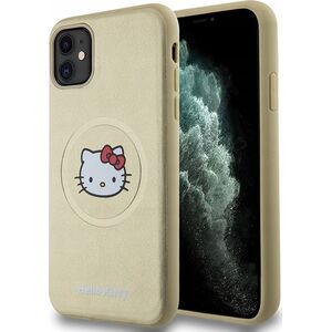 Sourcing Hello Kitty HKHMN61PGHCKD iPhone 11 / Xr 6.1" gold/gold hardcase Leather Kitty Head MagSafe