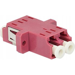 Adapter AV Digitus Digitus Adapter światłowodowy LC/LC, duplex, wielomodowy OM4, ceramiczna ferrula, różowy