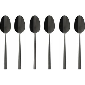 Sambonet Sambonet Rock PVD 6 Espresso Spoons Moka Nero Lucido