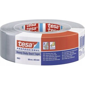 Tesa Tesa Duct Tape 50m x 48mm Heavy Duty Prof. silver 04663