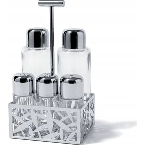 Alessi Alessi Cactus Condiment Set - oil,vinegar,S+P,spices MSA16